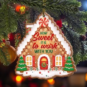 Goodsright Decor How Sweet It is to Work with You Custom Shaped Wooden Christmas Ornament Keepsake - Coworker, Wooden Ornament, Pack 3