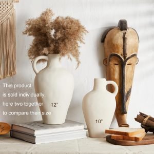 818gMQbzHqL._AC_SL1500 Goodsright Decor White Ceramic Decor Vase BlossoME 12??H Large Pottery for Flowers Pampas Grass,Boho Modern Rustic Farmhouse Decoration for Livingroom Bedroom Kitchen Entryway Console Table Countertop Shelves