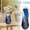Goodsright Decor Wavy Vase Resin Desktop Flower Pot Creative Resin Ocean Waves Ornament Decoration for Home Fused Crystal Desktop Decor Handmade Crafts (Vase 30/15/10 cm) (Big(30cm))