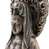 Goodsright Decor Top Collection Meditating Guan Yin Statue Standing on Lotus Pedestal- Kwan Yin Goddess of Mercy and Compassion Sculpture in Premium Cold Cast Bronze - 7.25-Inch Collectible Avalokiteshvara Figurine