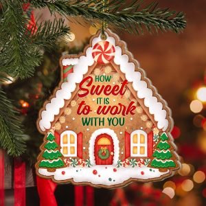 Goodsright Decor How Sweet It is to Work with You Custom Shaped Wooden Christmas Ornament Keepsake - Coworker, Wooden Ornament, Pack 3