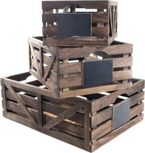 81CoNhUNxCL._AC_SL1500 Goodsright Decor Premium wood crates for display, wooden boxes for crafts, storage basket centerpieces for Home, Rustic bathroom d??cor