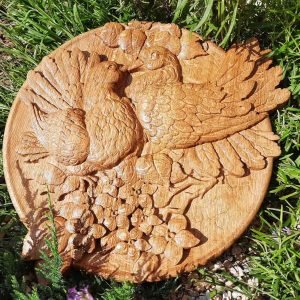 Goodsright Decor Dove Ornament Wood wall Plate nature wood wall round art Wooden Wall decorative Doves Wall home decor pediments gift for lovers