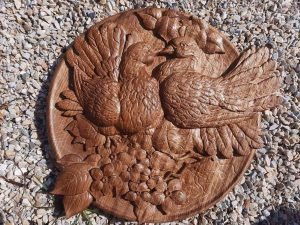 Goodsright Decor Dove Ornament Wood wall Plate nature wood wall round art Wooden Wall decorative Doves Wall home decor pediments gift for lovers