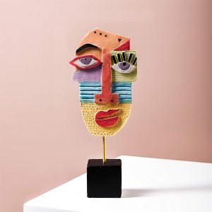 Goodsright Decor 4 PCS - Handcrafted Statues Resin Abstract Sculpture for Home Decor Modern,African Art Tribal Figurines Decorations Items Accents Influencer Picks for Bookshelf,TV Stand,Living Room,Nightstand