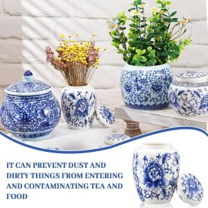 Goodsright Decor Set of 6 Small Blue and White Porcelain Vases Marble Vases Blue Chinoiserie Decor Gifts Ceramic Flower Vases Porcelain Classic Decor for Home Table Centerpieces Bookshelf(Fresh)