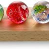 Goodsright Decor 7 Chakra Natural Healing Spheres with LED Wooden Stand 40mm Crystal Quartz Stones for Meditation Positive Energy Night Light Decoration Balls Set for Home
