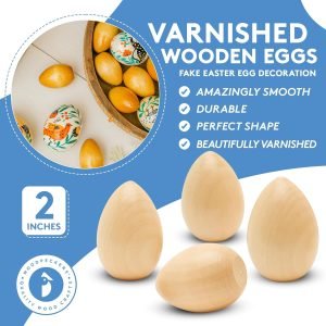 81M7Sao3rOL._AC_SL1500 Goodsright Decor Varnished Wooden Easter Egg Ornaments 2 inch, Pack of 100 Wooden Eggs for Crafts, Easter Egg Hunt Supplies, Craft Eggs