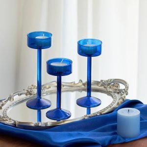 Goodsright Decor 6 Pieces Glass Candleholders Tea Light Candle Holders Clear Wedding Hurricane Tall Elegant Ideal for Dining Party Home Decor Parties Table Settings Gifts