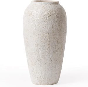 Goodsright Decor Rustic Ceramic Table Vase, Vintage Terracotta Clay Tall Pottery Vase for Table Centerpieces, Textured Farmhouse Vase Home Decor, Large Decorative Ceramic Vases for Fireplace Mantel Decor