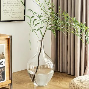 Goodsright Decor 11" Large Glass Vase for Decor,Clear Glass Vase for Plants Stems Branches,Glass Jug Vase for Home Decor,Shelf Decor,Mantel Decor,Medium(vase only)