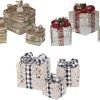 Goodsright Decor Wrought Iron Gift Box Ornament Pack of 3 Household Party Decoration Accessory for Shopping Mall Restaurant Room Elegant Home Decor