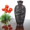 Goodsright Decor Chinese Dragon Vase - Handmade Decorative Oriental Sculptural Vase for Flowers - Feng Shui Asian Art - Resin, 9.5 Inches (Brown)