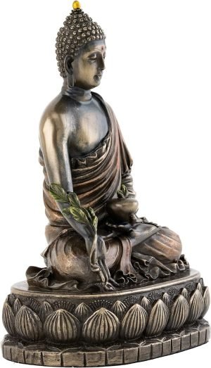 81_olPt-9EL._AC_SL1500 Goodsright Decor Top Collection Medicine Buddha Statue - Buddha of Healing Sculpture in Premium Cold Cast Bronze- 5.5-Inch Collectible Figurine
