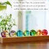 Goodsright Decor 7 Chakra Natural Healing Spheres with LED Wooden Stand 40mm Crystal Quartz Stones for Meditation Positive Energy Night Light Decoration Balls Set for Home