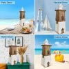 Goodsright Decor Wooden Lighthouse with Lights Nautical Tabletop Figurine Beach Themed Ornaments - Lighted Tower Light Wood Home D??cor Party Decoration (Brown)