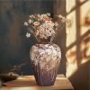 Goodsright Decor Rustic Ceramic Flower Vase Farmhouse Pottery Clay Tall Terracotta Floor Vases for Decorative Centerpiece Home Decor Aesthetic Living Room Bedroom Table Housewarming Gift (M)