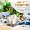 Goodsright Decor Set of 3 Glass Hurricane Candle Holders with Beech Wood Coasters, Crystal Clear Glass Pillar Candle Holders 4??, 8?? and 10?? Tall, Decorative Centerpieces for Home, Weddings or Celebrations