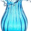 Goodsright Decor 8inch Blown Glass Bubble Vase Collection Modern Art Flower Vase Decoration for Home Decor Living Room,Office,Centerpiece,Table and Wedding,Blue