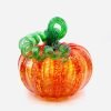 Goodsright Decor Glass | 5" Squat Glass Pumpkin | Handmade Table Top Home D??cor | Outdoor Collectible Sculpture (Cobalt)