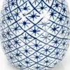 Goodsright Decor Small Pineapple Narrow Neck Glossy Blue and White 6 inch Porcelain Ceramic Vase