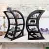 Goodsright Decor 2-Pack Wooden Crescent Moon Shelf Crystal Shelf Holder Display Moon Decor Shelves for Stones and Essential Oil Bedroom Living Room Bathroom