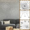 Goodsright Decor 3Pack Rhinestone Starburst Wall Decor Dia 17in Bling Diamond Decorative Sunburst Metal Iron Art Wall Hanging Sculptures for Living Room Bedroom Dining Room(Silver)