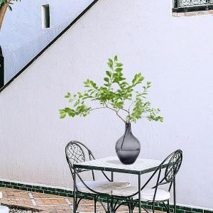 Goodsright Decor Large Glass Vase,Floor Vase Decorative Tall,Black Grey Glass Vase for Flowers, Clear Glass Vase,Decorative Bubble Vase for Farmhouse Home Floor Room Decor,Housewarming Gift,15inch