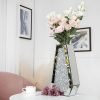 Goodsright Decor Crushed Diamond Mirrored Flower Vase Large Glass Vase Modern Crystal Decorative Mirror Vases Stunning Luxury Tall Floor Vase for Centerpieces Flowers Home Decor, Silver, 14" H. Can??t Hold Water.