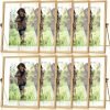Goodsright Decor 9 Pieces Glass Picture Frame Metal Floating Frame Photo Frame Pressed Glass Photo Frame Vintage Brass Picture Frame Metal Geometric Picture Frame Desk Vertical Frame, 4 x 6 Inch (Gold)