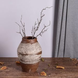 Goodsright Decor 11" Tall Rustic Farmhouse Vase, Vintage Vase Large Cerarnic Flower Terracotta Vase,Retro Vase for Home Decor,Ceramic Vase for Living Room,Bedroom,Bookshelf