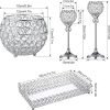Goodsright Decor 4 Packs Crystal Candle Holders Centerpieces Table Decorations, Crystal Tea Lights Candelabras, Centerpiece Table Mirror Tray, for Vase Decoration, Wedding Centerpieces Tables Decoration (Silver)