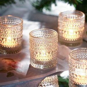 Goodsright Decor 48 Packs Tea Lights Candle Holder, Glass Votive Candle Holders in Bulk for Centerpiece Table Decorations, Valentine's Day, Wedding Decor, Engagement, Birthday, Home Decor, Dinner Party