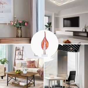 Goodsright Decor Abstract Glass Leaf Statue, Red Home Decor, Blown Glass Art Decorations for Office Desk Living Room Coffee TV Cabinet Entryway Entryway Dining Table Decoration