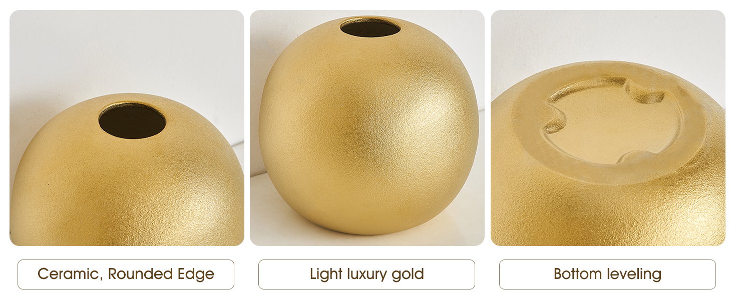 Ceramic Vase Set of 3 for Modern Home Decor, Boho Vase White Round Vase Minimalist Decorative Vase