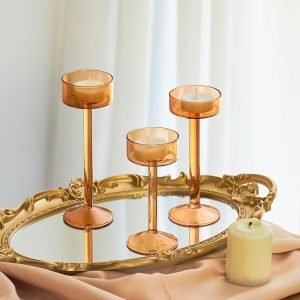 Goodsright Decor 6 Pieces Glass Candleholders Tea Light Candle Holders Clear Wedding Hurricane Tall Elegant Ideal for Dining Party Home Decor Parties Table Settings Gifts