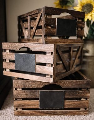 Goodsright Decor Premium wood crates for display, wooden boxes for crafts, storage basket centerpieces for Home, Rustic bathroom d??cor