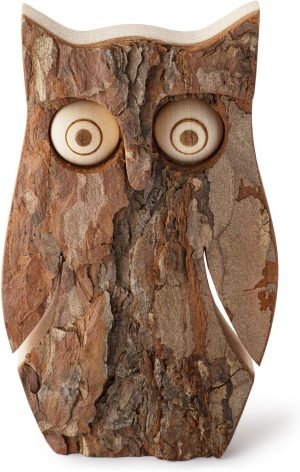 Goodsright Decor Wooden Owl Figurines Home Decorations - Large Decorative Rustic Owl Statue for Living Room - Wood Animal Figurine Night Owl Tabletop Ornaments - Hand Carved Gift for Owls Lovers - Large