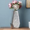 Goodsright Decor Crushed Diamond Mirrored Flower Vase Large Glass Vase Modern Crystal Decorative Mirror Vases Stunning Luxury Tall Floor Vase for Centerpieces Flowers Home Decor, Silver, 14" H. Can??t Hold Water.