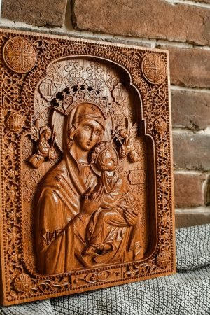 Goodsright Decor Blessed Our Lady of Perpetual Help Wood Carved Religious Virgin Mary Icon Christian Gifts Wedding Anniversary gifts housewarming gifts Wall Hanging Art Work