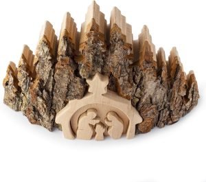 Goodsright Decor Wooden Nativity Set - Decorative Religious Figurines - Christmas Table Decorations - Handmade Rustic Christian Decor - Premium Wood Nativity Scene Ornament for Home or Living Room