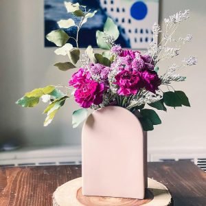 Goodsright Decor Ceramic Vase - Peach Tall | Boho Vase Aesthetic Room Decor, Modern Vase, Home Decorations for Living Room, Ceramic Vases for Home Decor, Flower Vases, Vase Set for Neutral Home Decor