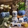 Goodsright Decor Set of 6 Small Blue and White Porcelain Vases Marble Vases Blue Chinoiserie Decor Gifts Ceramic Flower Vases Porcelain Classic Decor for Home Table Centerpieces Bookshelf(Fresh)