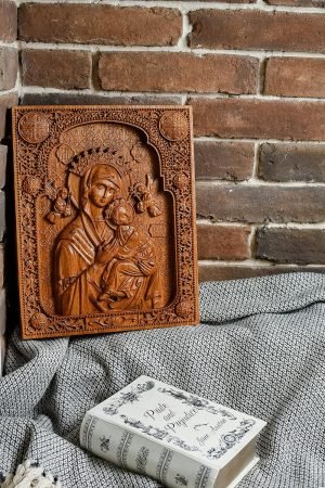 Goodsright Decor Blessed Our Lady of Perpetual Help Wood Carved Religious Virgin Mary Icon Christian Gifts Wedding Anniversary gifts housewarming gifts Wall Hanging Art Work