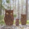 Goodsright Decor Wooden Owl Figurines Home Decorations - Large Decorative Rustic Owl Statue for Living Room - Wood Animal Figurine Night Owl Tabletop Ornaments - Hand Carved Gift for Owls Lovers - Large